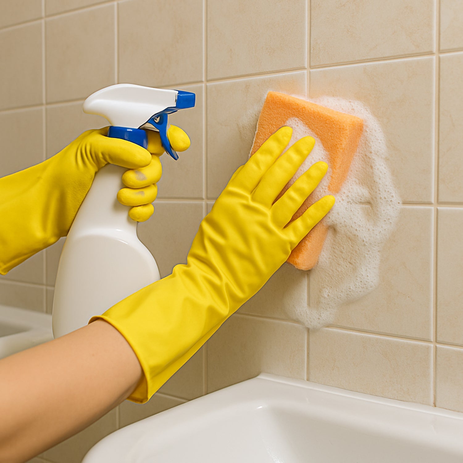 2 pair med yellow gloves For Types Of Purposes Like Washing Utensils, Gardening And Cleaning Toilet Etc. 2 pair med yellow gloves For Types Of Purposes Like Washing Utensils, Gardening And Cleaning Toilet Etc.